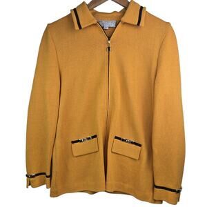 St John Collection by Marie Gray Vintage Yellow Santana Knit Blazer Jacket